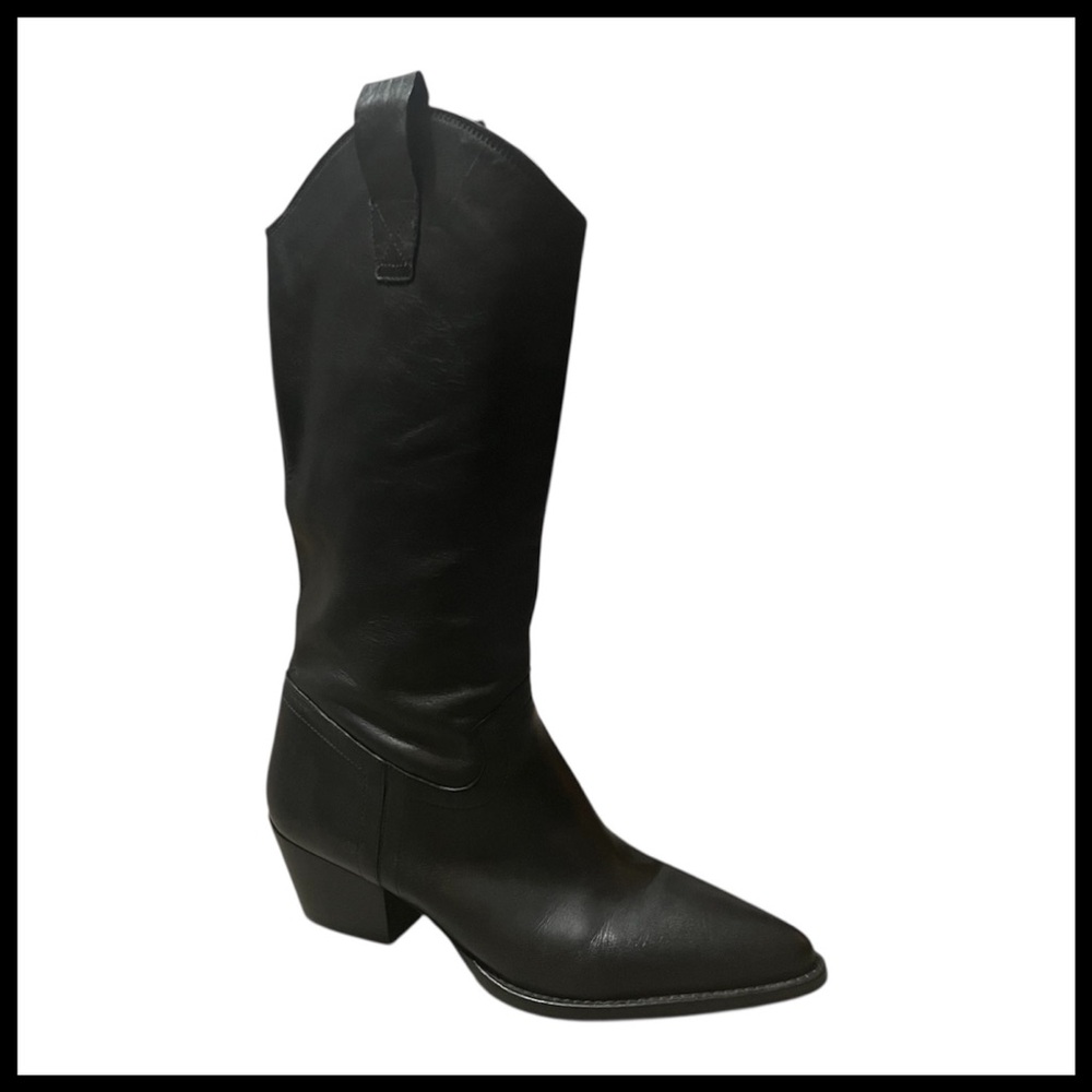 ZARA NWOT Leather Cowboy Western Boots